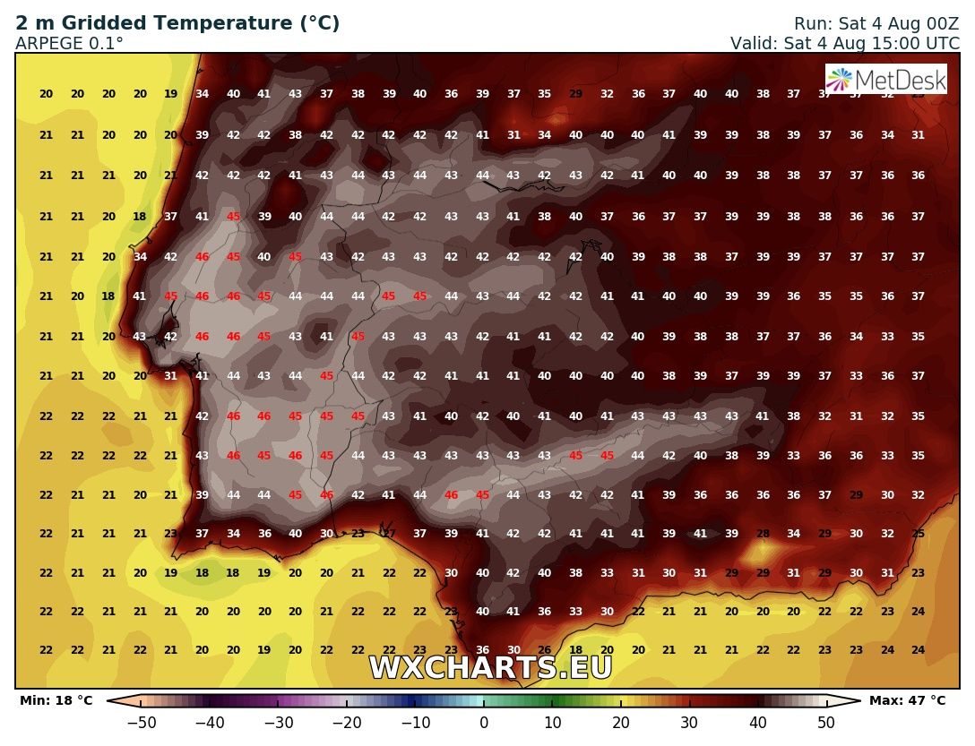 Four days severe heat spain portugal